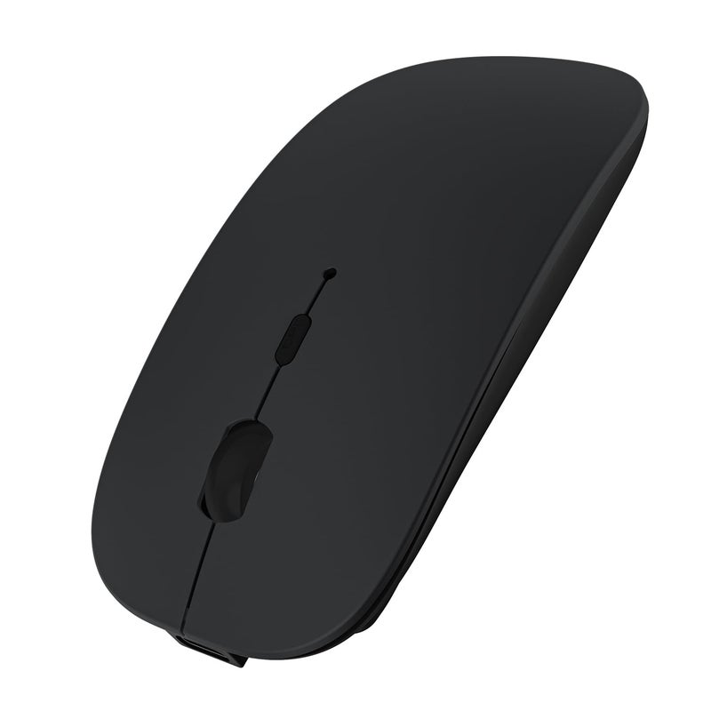 SUNGI Bluetooth Mouse for Laptop/MacBook/iPad/Android PC,Rechargable Quiet Slim Wireless Mice Compatible with Windows/Linux/Tablet,Black - Image 1